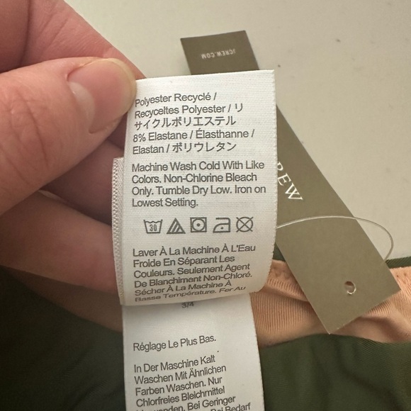 J.Crew Curved Waist Cheeky Swim Bikini Bottom Size XS Olive Green - Picture 7 of 8